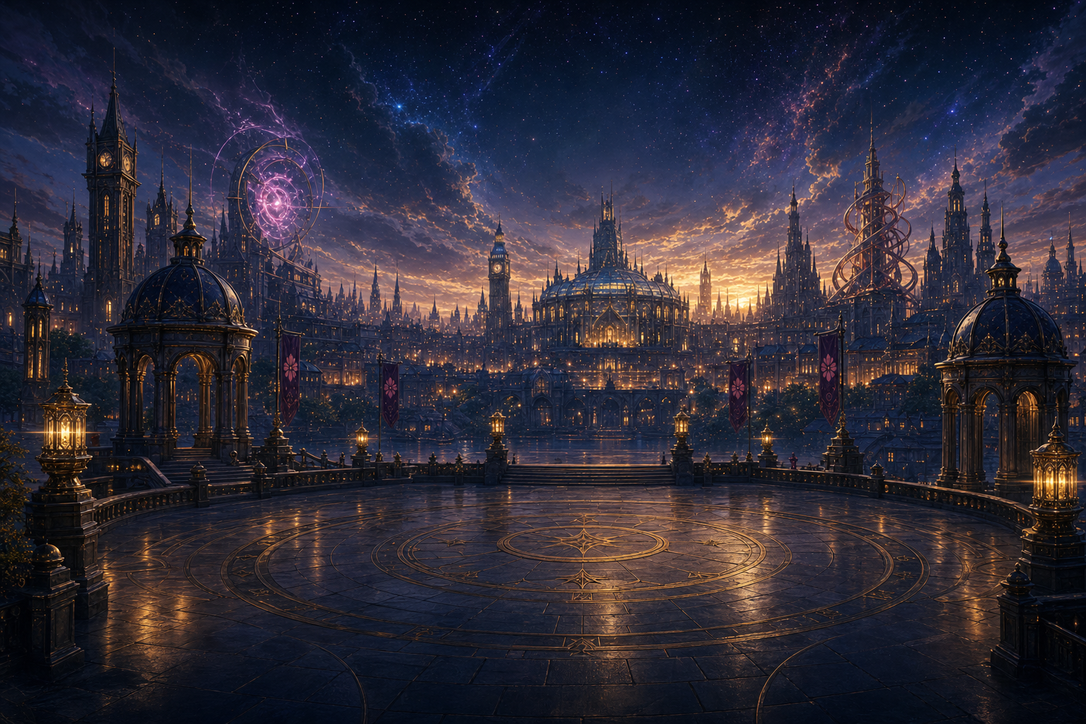 Fantasy academy skyline for House selection